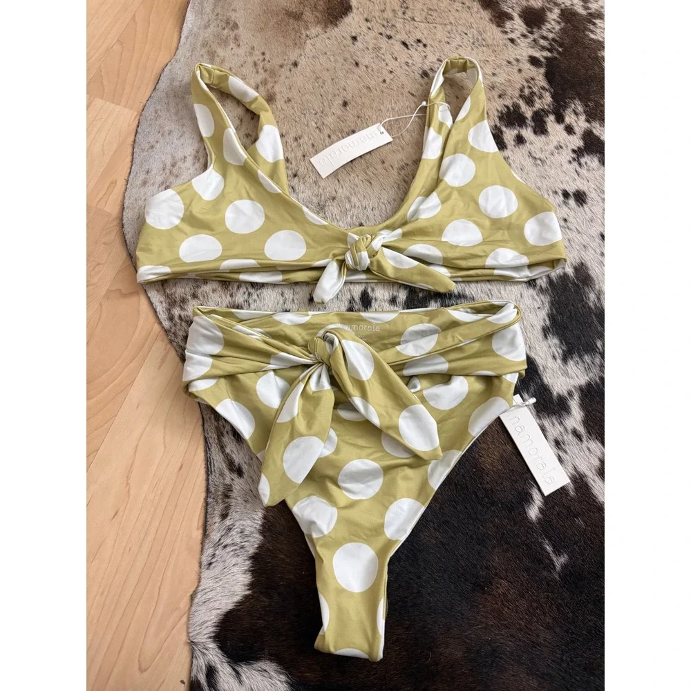 INAMORATA Melba Top Bikini Set Swimsuit in Retro‎ Polka Dot size S/M